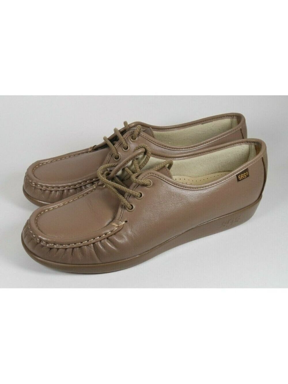 SAS Siesta Womens Size 10.5 N Moc Toe Comfort Oxford Loafer Mocha Walking Shoes